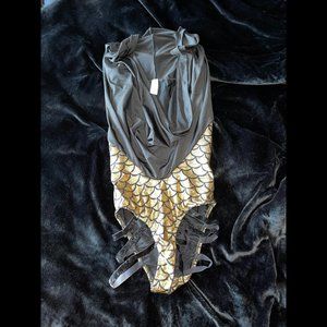 GOLD/BLACK HOODED MERMAID ONESIE